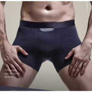 Quần Lót Boxer Vải Lụa Lạnh Thoáng Khí Thoải Mái Có Túi Hộp Thời Trang Nam Cao Cấp 213