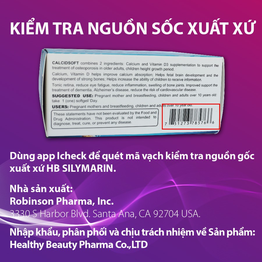 Ảnh Viên uống giúp Bổ Sung Canxi và Vitamin D3 HB CALCISOFT 3
