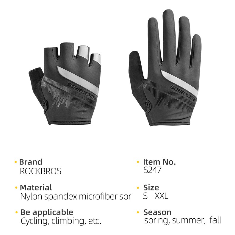 Găng tay đi xe đạp ROCKBROS có vải thoáng khí chống sốc cho Unisex mùa xuân thu