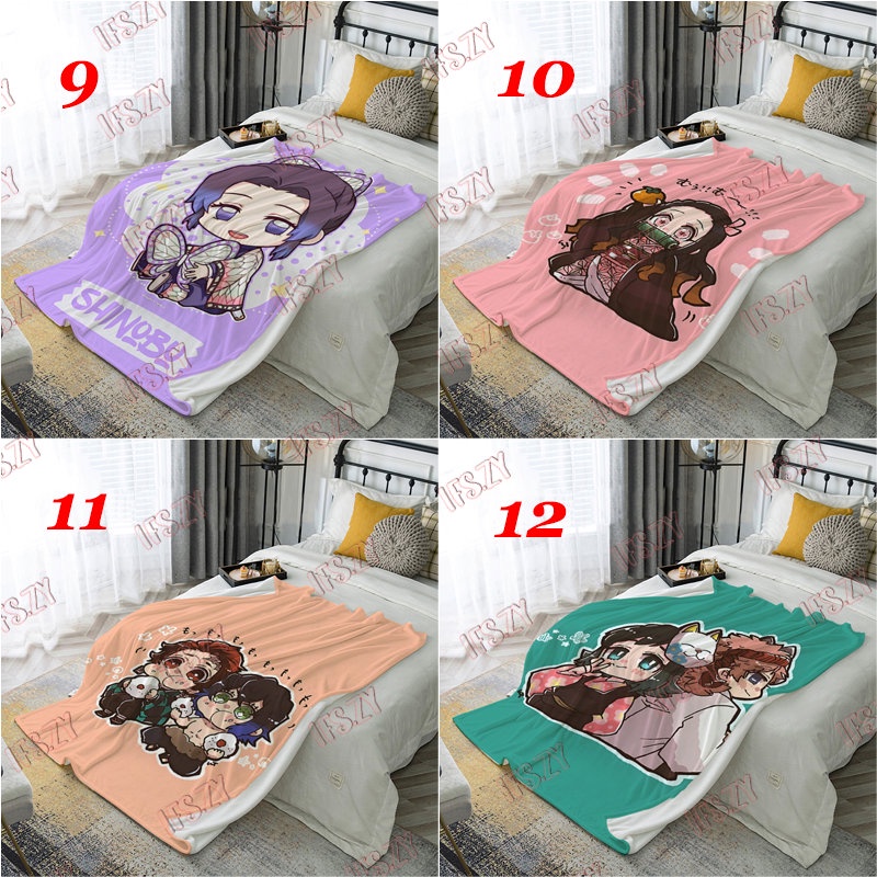 Chăn Điều Hòa Không Khí 4 Kích Cỡ Bằng Vải flannel In Hình anime demon slayer kamado tanjirou & kamado nezuko