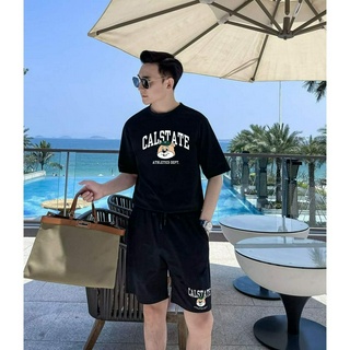 Bộ Thể Thao Hè Tay Ngắn CALISSTE Mặt Cún Siêu Cá Tính, Chất Liệu Cotton Khô Hot Trend Hè 2026