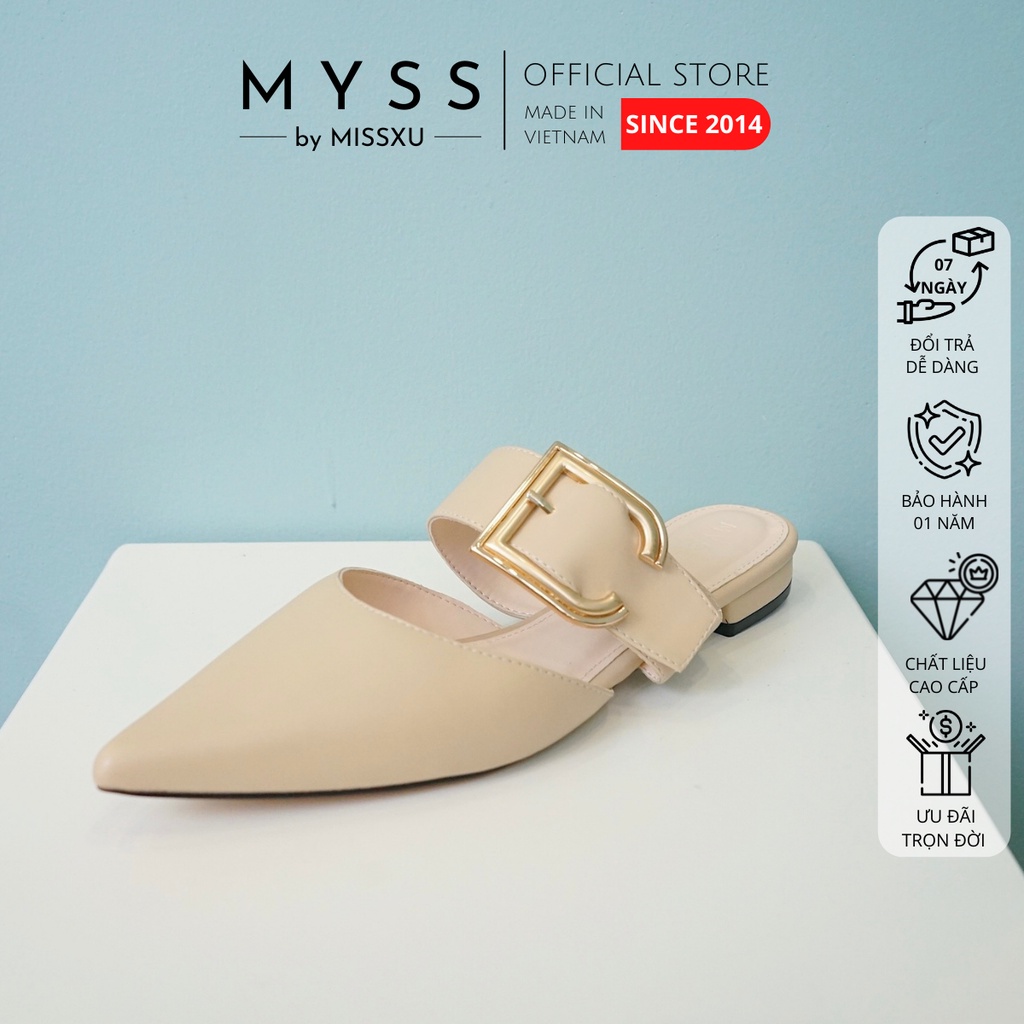 Giày guốc sục nữ MYSS mũi nhọn khoen vuông 1cm thời trang - SU102
