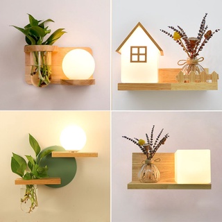 Đèn tường phòng ngủ Đèn đầu giường Thiết kế hiện đại Đèn trang trí nền bằng gỗ nguyên khối Đèn tường để trang trí phòng khách