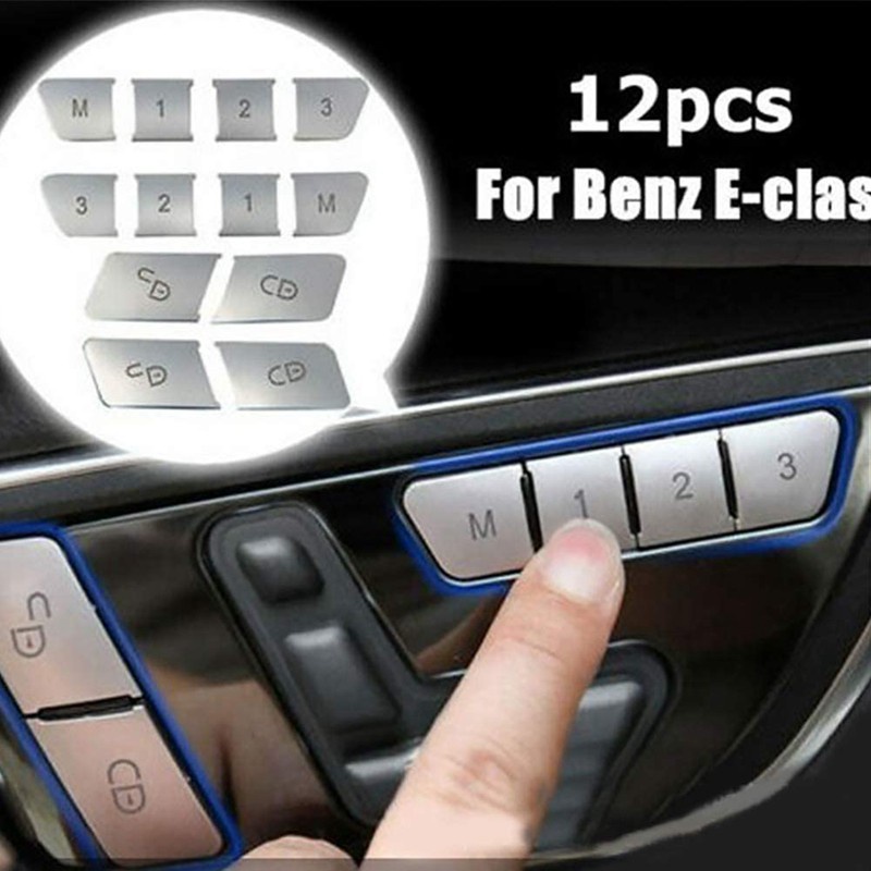 Bộ 12 miếng dán nút bấm cửa xe hơi thích hợp cho Mercedes Benz Cla / Gla / Glk / Gle / Cls / Gl / ml / A / B / E