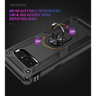 Ốp điện thoại chống sốc 2 lớp có nhẫn đỡ xem video phong cách Iron Man cho Samsung Note 8 9 10 Lite Plus 20 Ultra