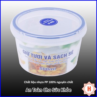Hộp nhựa tròn Song Long Plastic 500ml lưu trữ thực phẩm trữ đông { H }