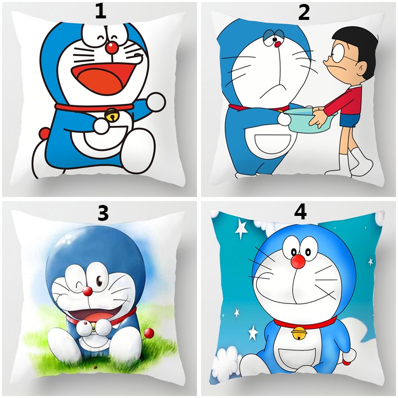Vỏ gối in hình Doraemon đáng yêu kích thước 45x45cm