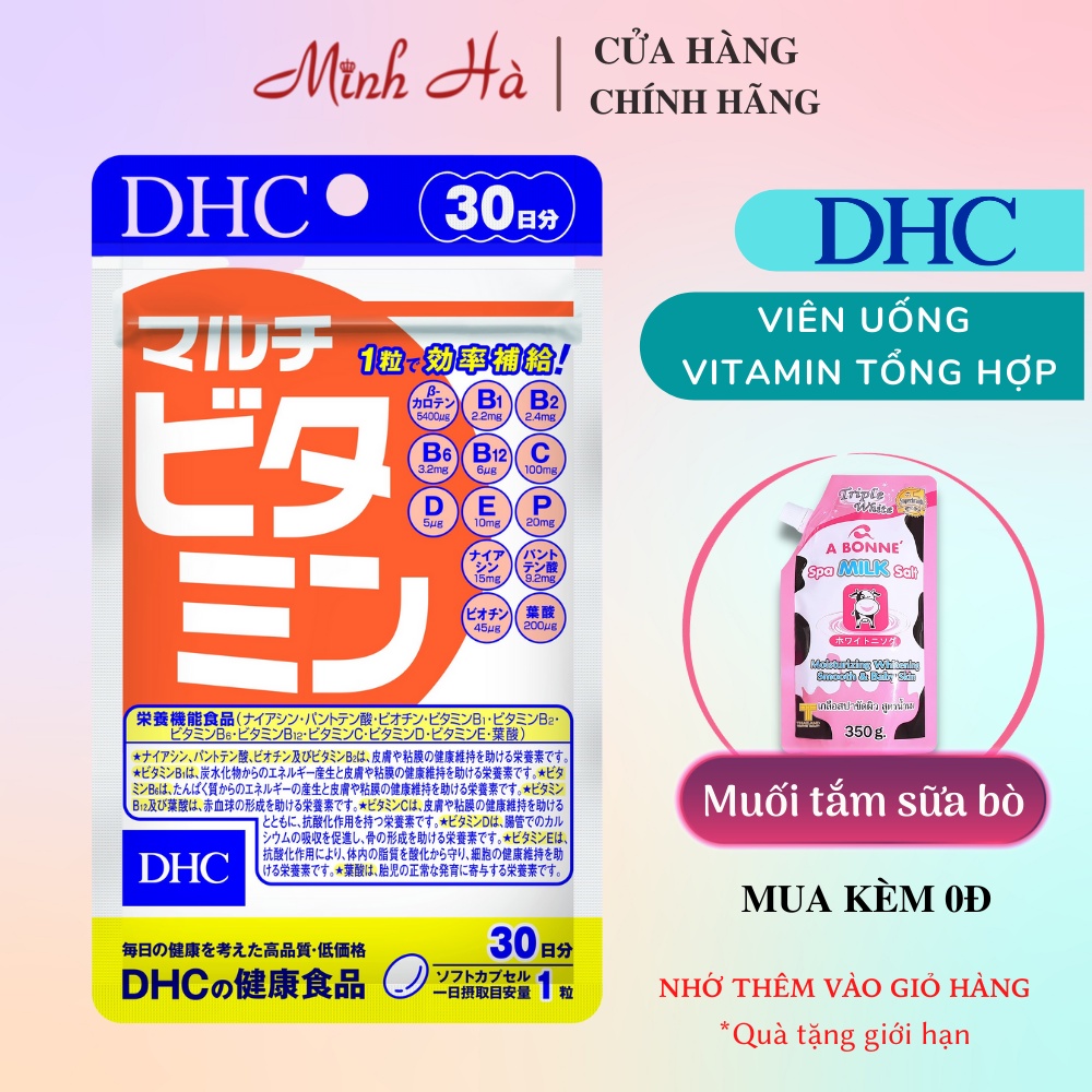 Viên uống DHC Multi Vitamin tổng hợp Nhật Bản gói 15 viên , 30 viên , 90 viên mỗi ngày dùng 1 viên