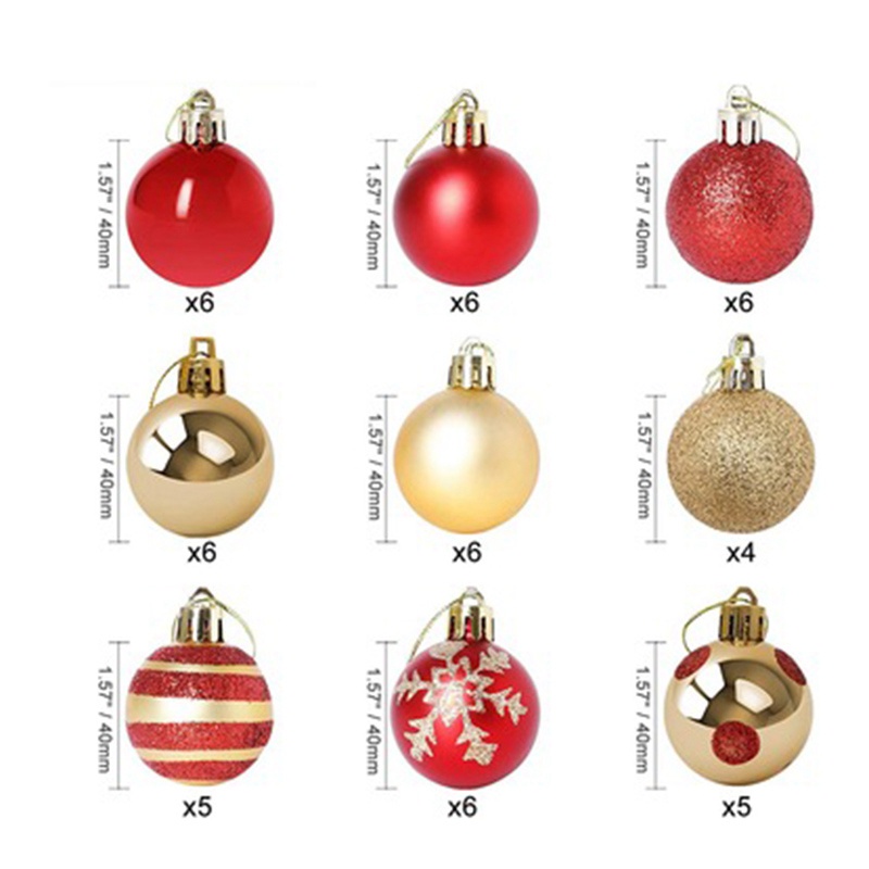 Bộ 50 Cây Giáng Sinh Trang Trí Bóng Bauble Xmas Đảng Treo Bóng Đồ Trang Trí Giáng Sinh Cho Gia Đình Quà Tặng Năm Mới