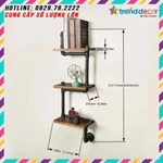 kệ treo tường gỗ 3 tầng kệ ống nước decor vintage bằng ống sắt độc lạ bền đẹp trang trí phòng khách sáng tạo — ảnh 2