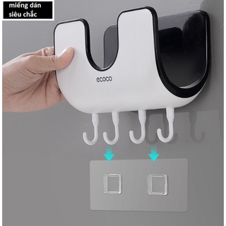 Kệ đựng nắp Ecoco  chống nước có 4 móc cao cấp - Kệ đựng nắp