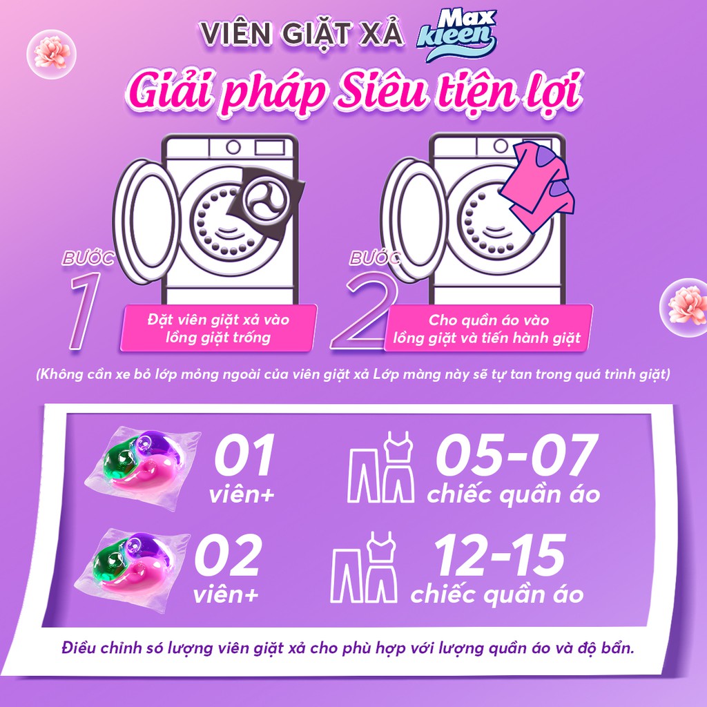 Ảnh Túi Viên Giặt Xả MaxKleen Hương Nước Hoa Huyền Diệu (34 viên/túi) 1