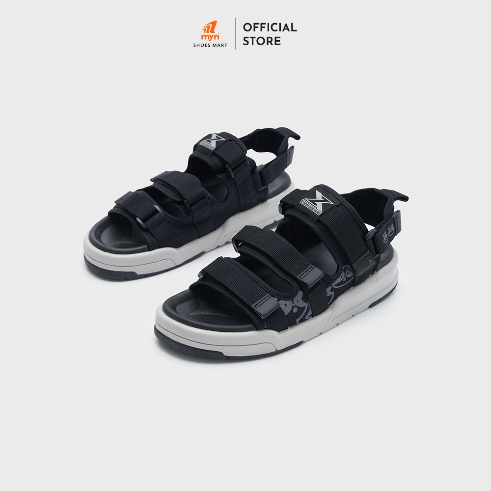 Mô tả Giày Sandal ZX Unisex Meta 3121 in Mascot Raccoon Black đế EVA Phylon 3.5cm chống trơn trượt - 2