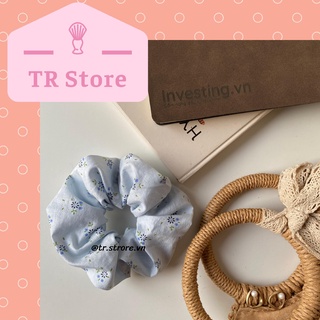 Scrunchies hoạ tiết hoa nhí và ren phồng lớn cột tóc XL