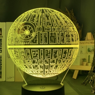 SQ2 Star Wars Master Yoda 3D Đèn Led Văn Phòng Tại Nhà Bàn Acrylic Đèn 7 Màu Pin USB Acrylic Quà Tặng Halloween Q