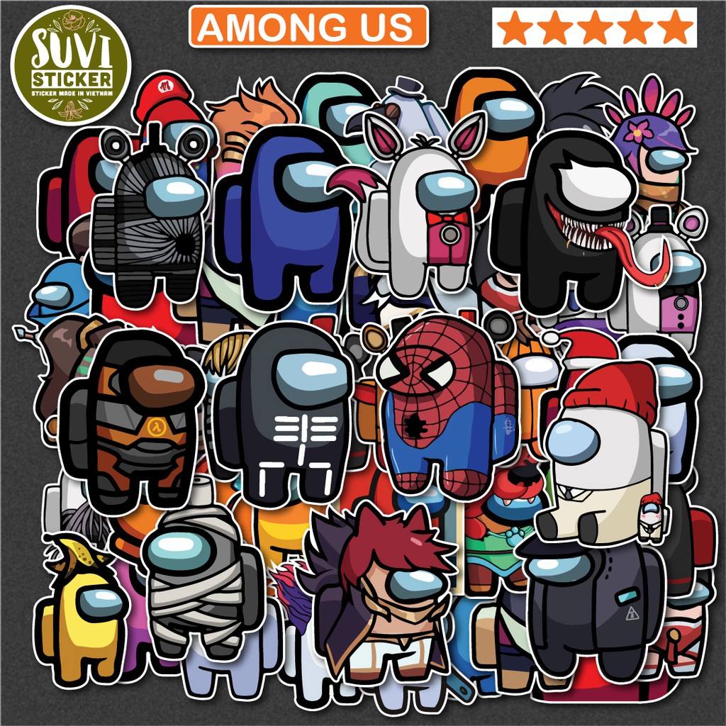 50 Sticker Cute Us chống nước sticker dán laptop, điện thoại, đàn ...