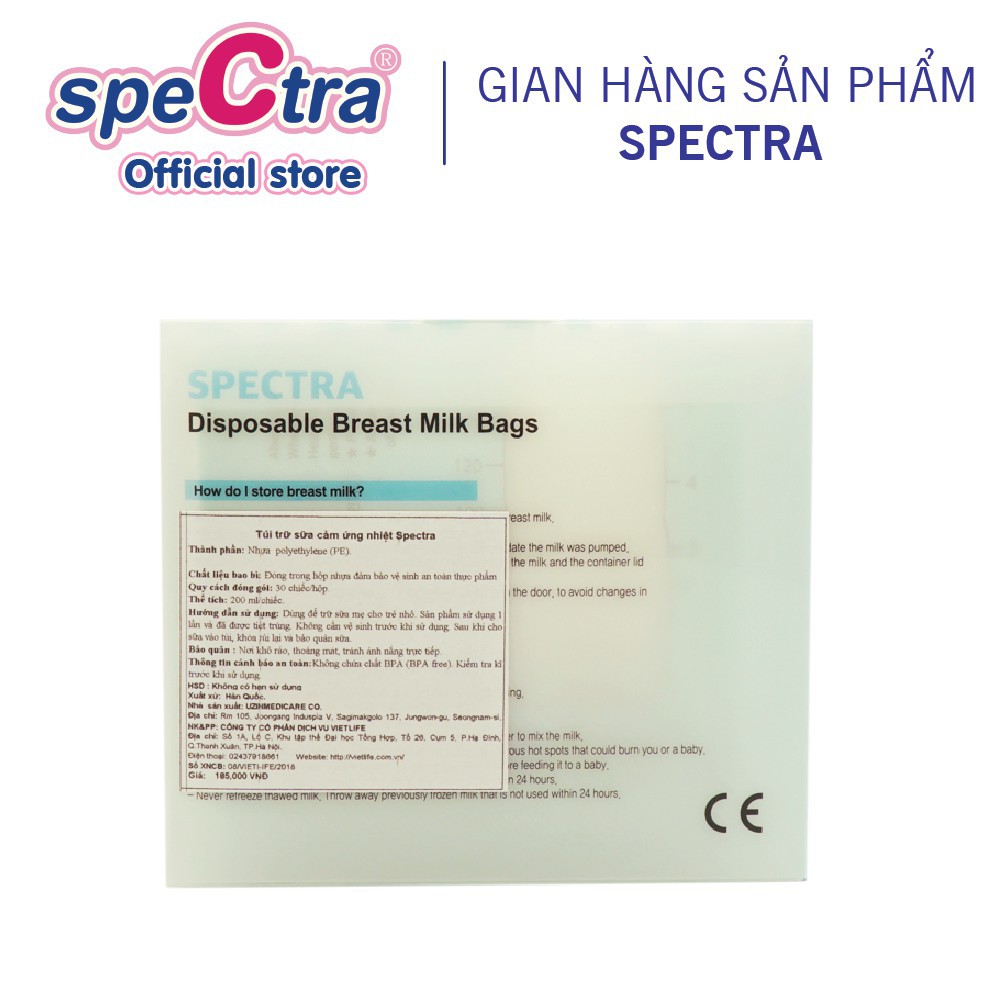 Ảnh Túi Trữ Sữa Spectra Cảm Ứng Nhiệt 200ml 4