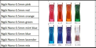 VPP Nhật Bản 🇯🇵 Hộp ngòi chì nhiều màu Gôm Được, Ruột chì UNI Nano Mix Nhiều màu/ Một màu 🌸
