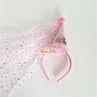 BỜM NÓN CÔNG CHÚA HAPPY BIRTHDAY VẢI VOAN LẤP LÁNH