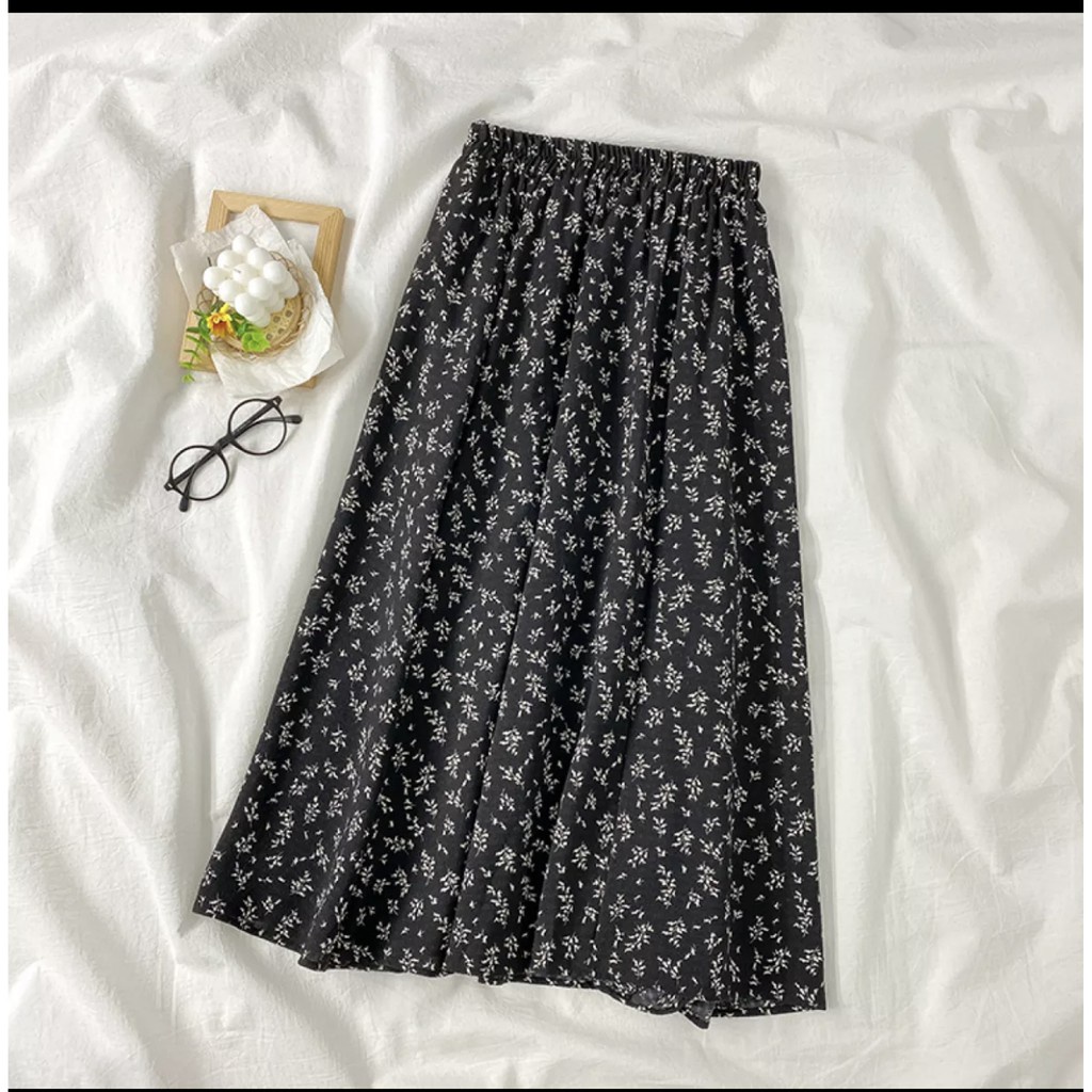 Chân Váy Hoa Nhí Vintage Dáng Dài Xinh Xắn,Váy dài Nữ Thiết Kế Thoải Mái Freesize Cho Các Cô Gái Từ 40kg