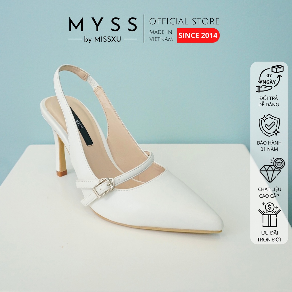 Giày cao gót nữ MYSS mũi nhọn khóa cài ngang 9cm thời trang - CG203