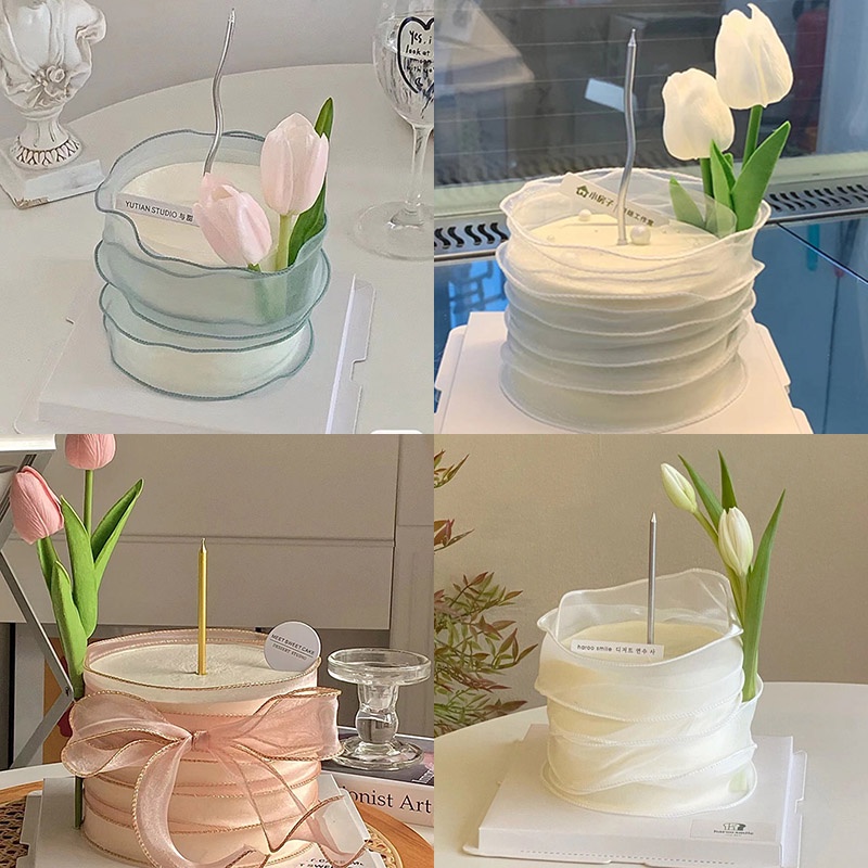 Pu Hoa Tulip Giả Trang Trí Bánh Kem Sinh Nhật Đám Cưới | Shopee Việt Nam
