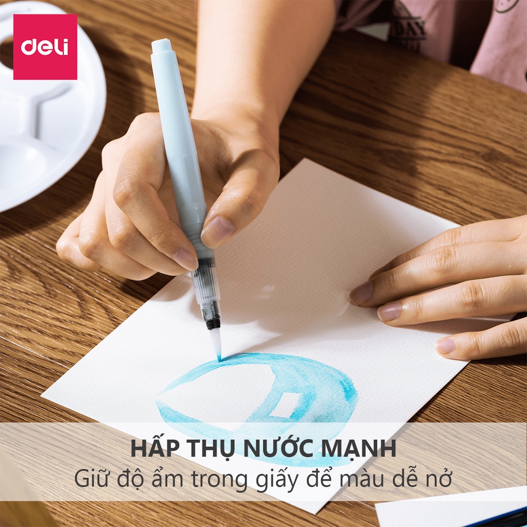 Combo 16 Tờ Giấy Vẽ Màu Nước 300gsm A3 A4 A5 A6 Deli - Tô Màu Gouache Acrylic Water Color - Giấy Dày Không Dễ Rách