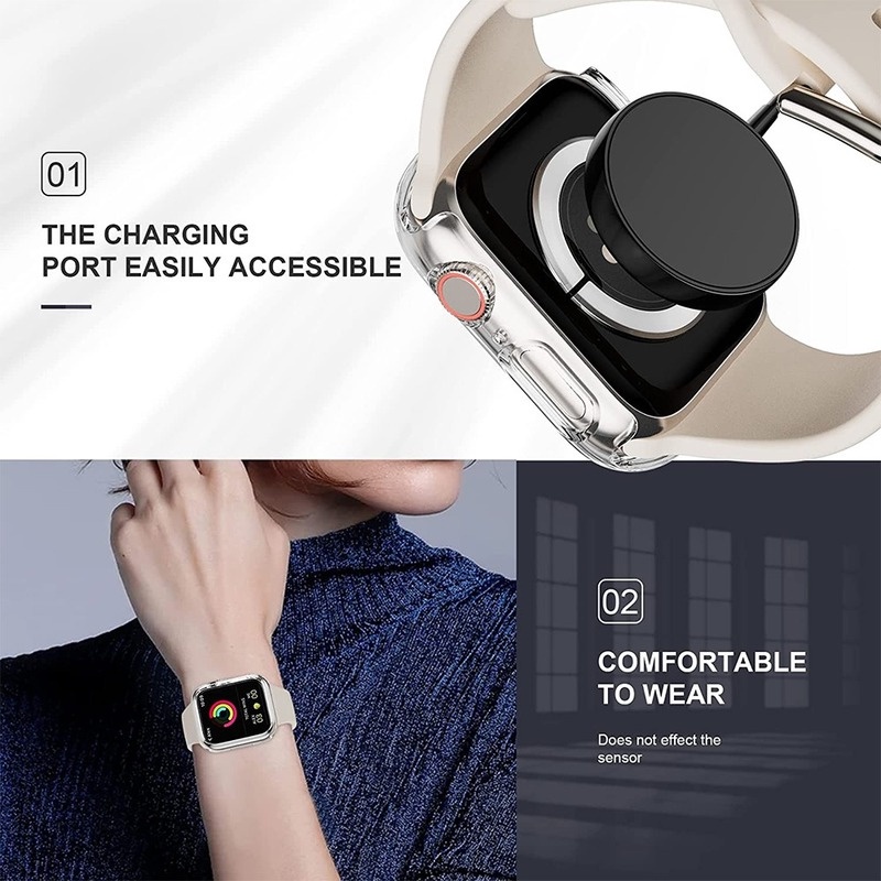Vỏ rỗng cho Apple Watch S11 Case Ultra 3 2 49mm Series 11 10 46MM 45 41mm 44mm 40 42mm 38mm PC Bảo vệ cản cho iWatch 8 7 SE3 6 5 4 3