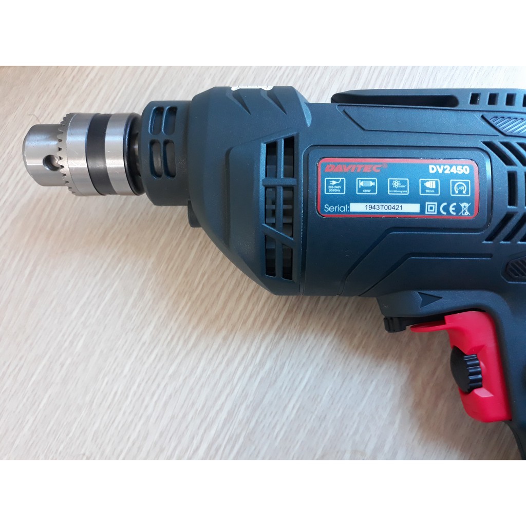 Máy khoan điện, máy bắt vít 2 chiều DV2450A/B - 450W, mũi khoan 10mm, motor đồng - Hàng chính hãng, bảo hành 6 tháng