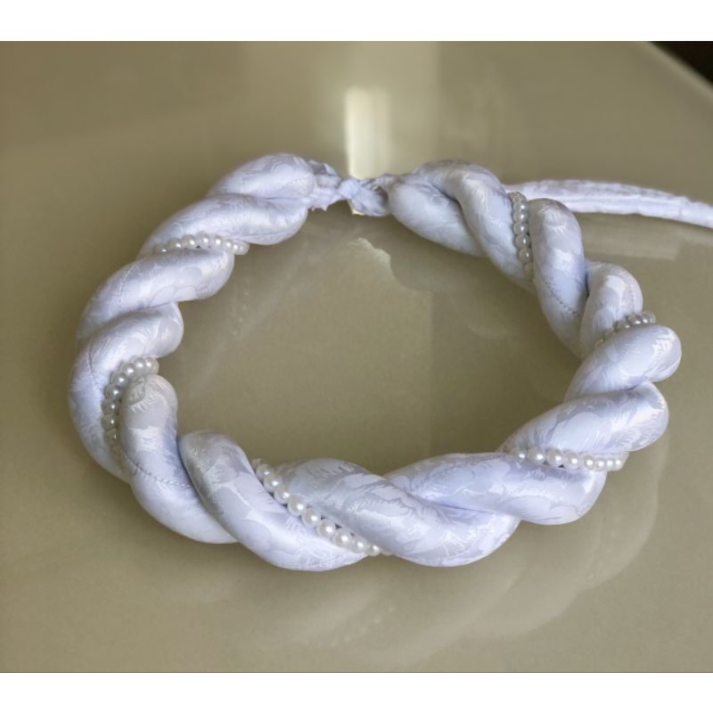 Mấn(vấn) đội đầu cô dâu chạy 1 dây ngọctrai, mấn đơn giản, mấn cách tân, mấn đội đầu áo dài