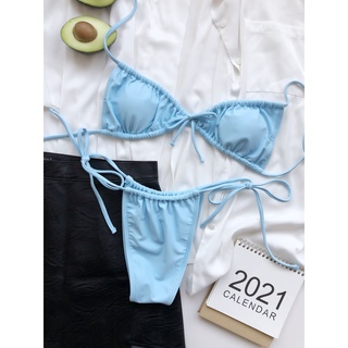 Bộ Đồ Bơi Bikini Hai Mảnh Màu Sắc Kẹo Ngọt Có Thể Gập Lại Dành Cho Nữ