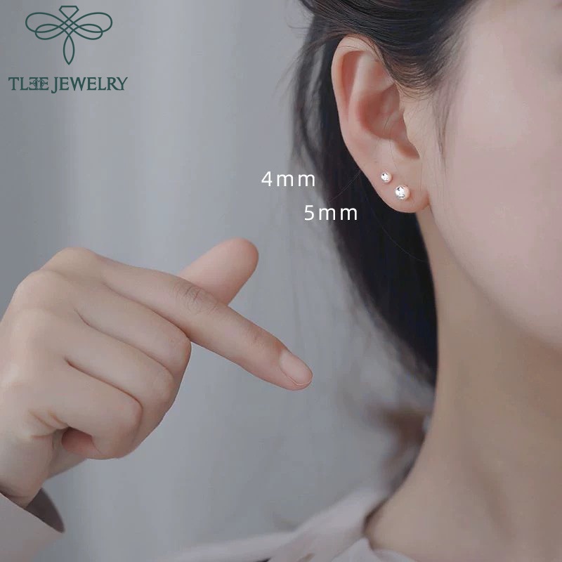 Ảnh Khuyên tai bạc unisex TLEE bi minidot basic cá tính TLEE JEWELRY B0207 4