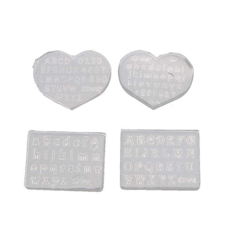 Wellb 2 Cái 3 Mm Kích Thước Nhỏ Số Chữ Cái Khuôn Mặt Dây Chuyền Nhựa Khuôn Silicon Nhựa Tin Nhắn Làm Đồ Trang Sức Làm