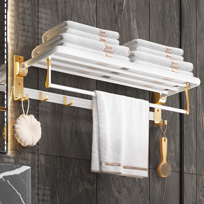 Ảnh Meidoo Phòng không khoan Khăn Rack Dày Platinum Lưu trữ Rack/Kim loại nhôm treo tường 3