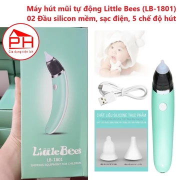 Máy hút mũi trẻ em điện tử LITTLE BEES (LB-1801) - Hút mũi trẻ sơ sinh tự động với đầu silicon siêu mềm, êm ái, an toàn