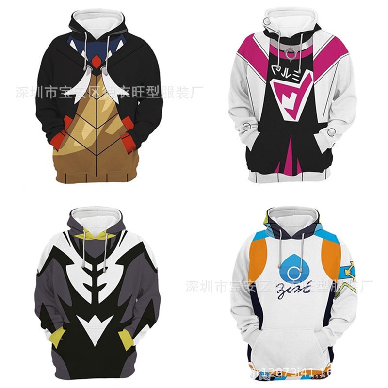 Áo khoác unisex Pokémon in 3D, thời trang cho mọi người