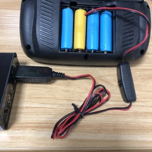 Cáp cấp nguồn USB BTM có công tắc bật cho LR6 AM3 Thay thế pin tái sử dụng 4AA 6V cho đồng hồ