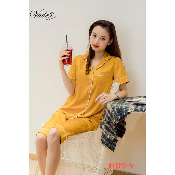 Bộ Pijama Lụa, Bộ Lửng Nữ - Vadesi , Thời Trang Nữ, Bộ Mặc Nhà Nữ Mùa Hè, Đồ Bộ, Đồ Ngủ Đẹp,