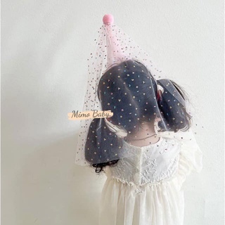BỜM NÓN CÔNG CHÚA HAPPY BIRTHDAY VẢI VOAN LẤP LÁNH