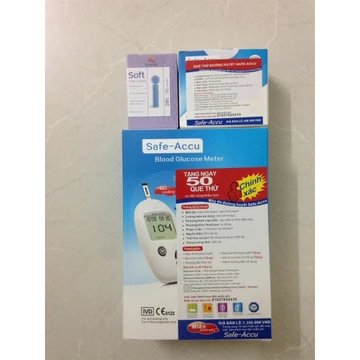 Máy Đo Đường Huyết Safe-Accu Tặng Ngay Hộp 50 Que Thử + 1 Hộp Kim Chích Máu