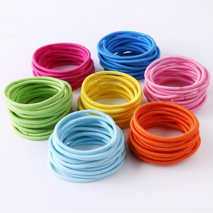 Bộ 50 Bé Gái Màu Kẹo Dây Cao Su Nylon, Dây Buộc Tóc Co Giãn An Toàn Cho Trẻ Em, Dây Buộc Tóc Cơ Bản Cho Nữ