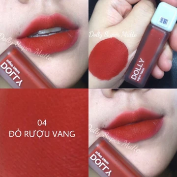 (sỉ ib) [Đỏ rượu vang]Son Dolly super matte hot trend 2021 ..