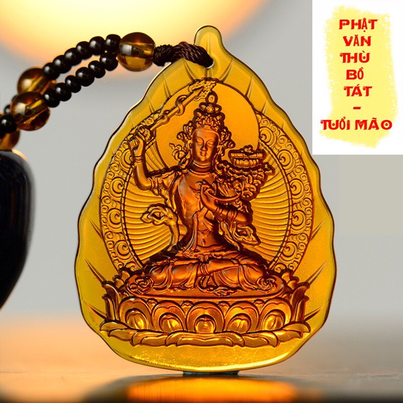 Dây chuyền phật Văn Thù Bồ Tát - Bản mệnh tuổi Mão-Tặng kèm theo dây