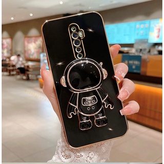 ốp lưng oppo reno2 f reno 2 reno TPU Mạ điện 3D Phi hành gia có chân đế ốp điện thoại oppo reno2 f reno 2 reno