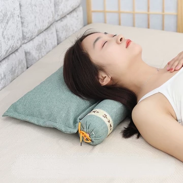 Gối mát xa bằng gỗ ngải cứu kết hợp đôi gối mát xa cổ vai/Gối cổ người lớn Gối ngải cứu lõi gối khỏe mạnh gối gia đình