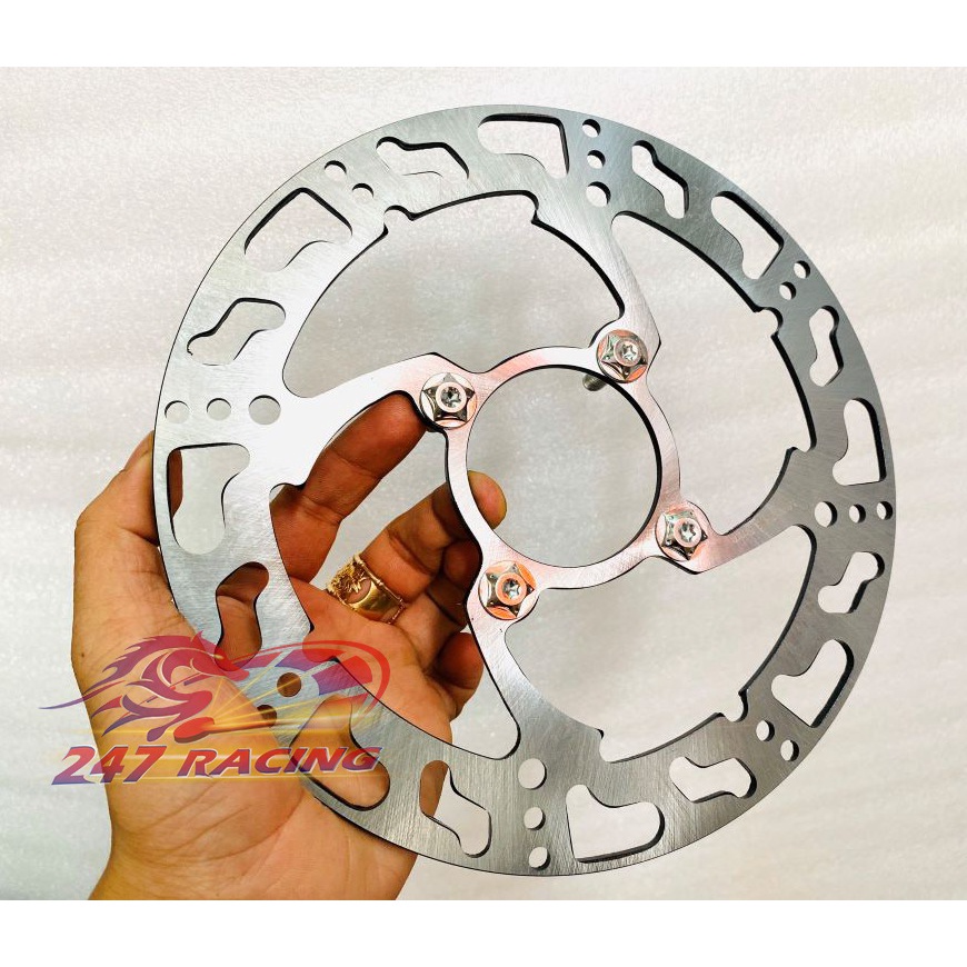 Đĩa thắng kiểu CNC phay 220 tặng kèm 4 Ốc Đĩa SALAYA 8li25 gắn xe máy Sirius,Wave,Ex135,Dream....