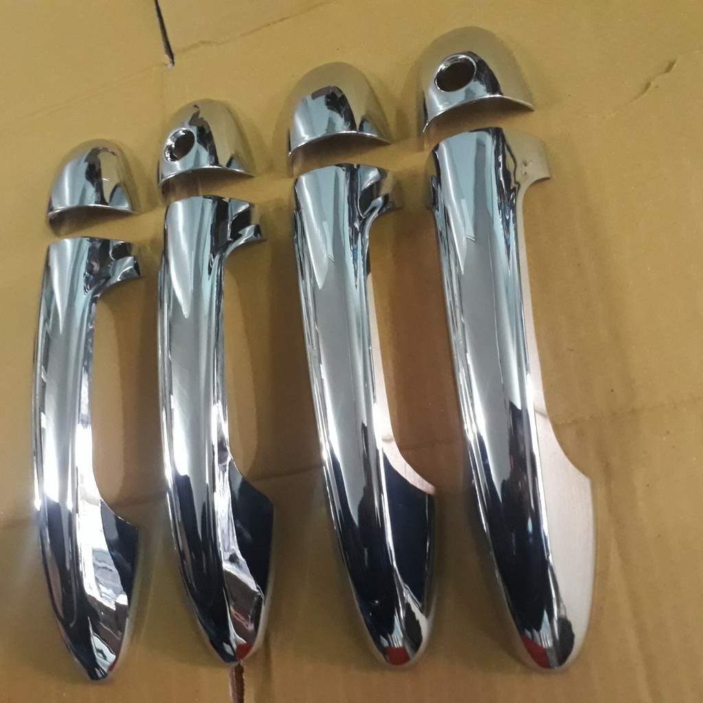 Ốp tay cửa xe Toyota Innova 2010- 2023, ốp hõm cửa Innova, MẪU nhựa MẠ CROM ABS sáng bóng
