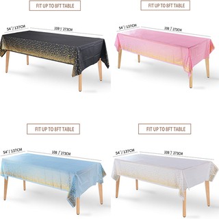 Khăn Trải Bàn Dùng Một Lần Kích Thước Lớn 137 * 273 cm Vừa Vặn Đến 8ft Màu Xanh Dương Cho Tiệc Sinh Nhật Đám Cưới