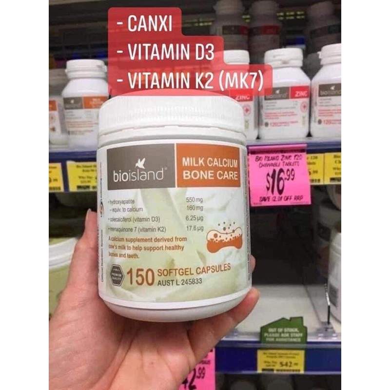 Viên sữa bổ sung Canxi Bio Island Milk Calcium Bone Care 150 viên, Hỗ trợ xương và răng chắc khỏe | BigBuy360 - bigbuy360.vn