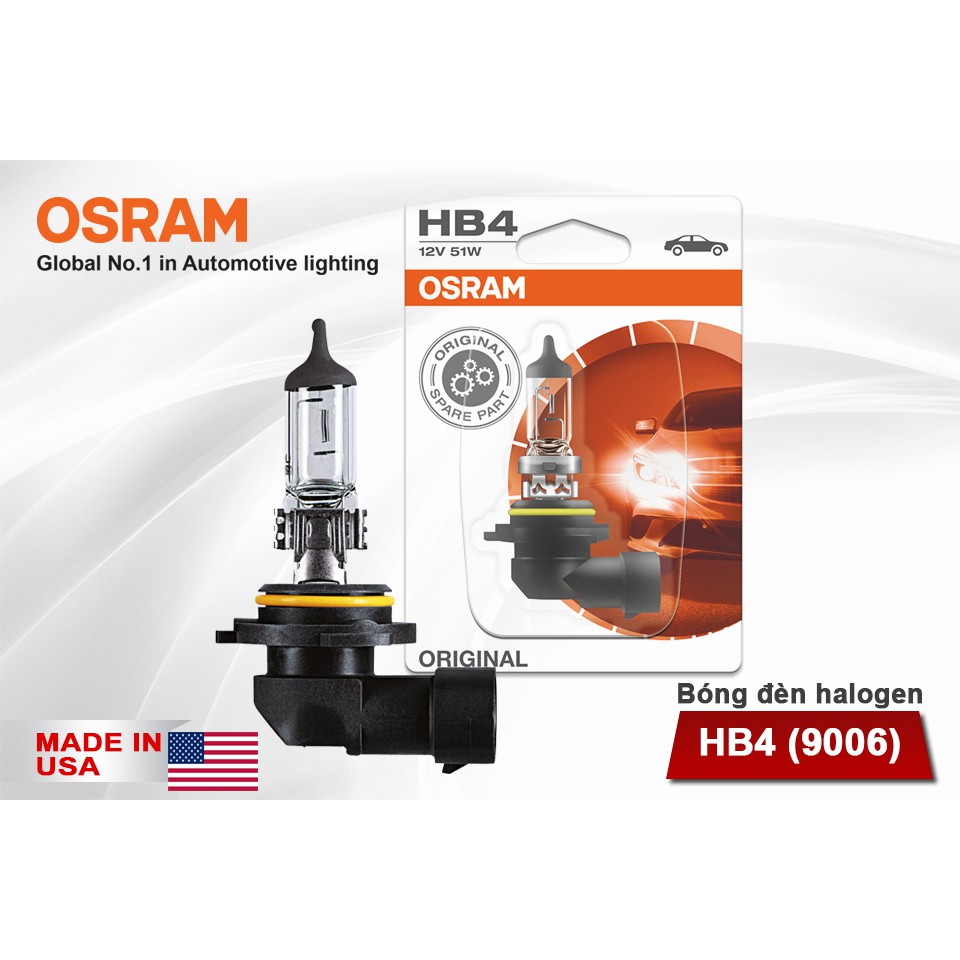 Bóng Đèn Halogen OSRAM Original HB4 12V 51W (Chân Cong)